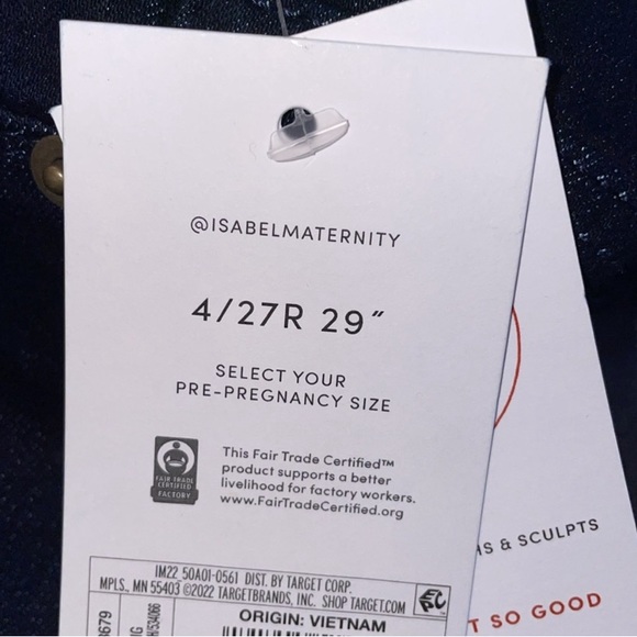 New Isabel Maternity Crossover Panel Dark Wash Jeggings - Picture 7 of 9